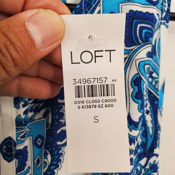 Loft Paisley Keyhole Wide Leg Jumpsuit Women Size Small NWT Summer Cruise - Picture 6 of 16